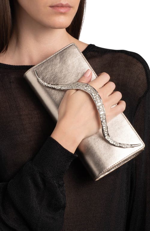 Shop Alexis Bittar Crystal Curve Clutch In Champagne