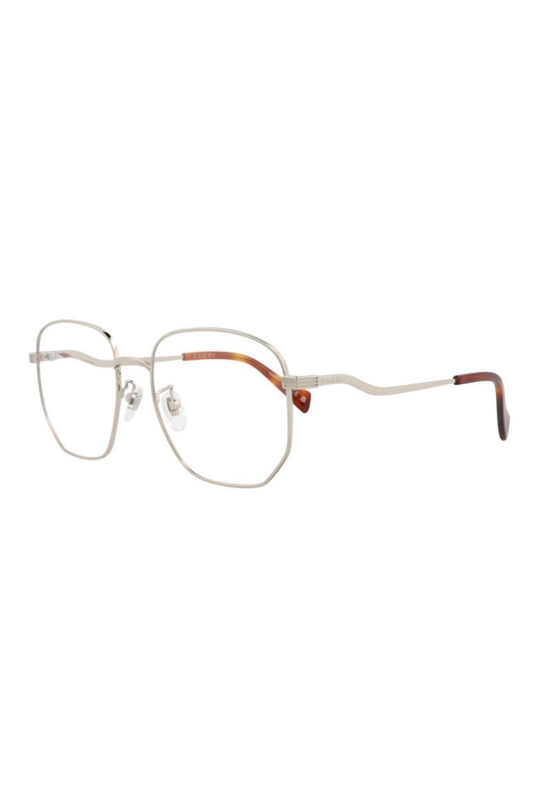 56mm Geometric Optical Glasses, Alternate, color, SILVER SILVER TRANSPARENT