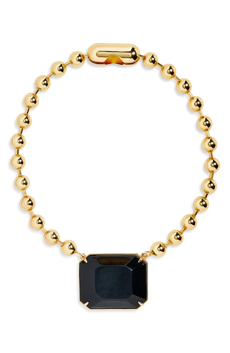 Julietta Doria 24K Gold Plate Ball Chain Pendant Necklace, Main, color,