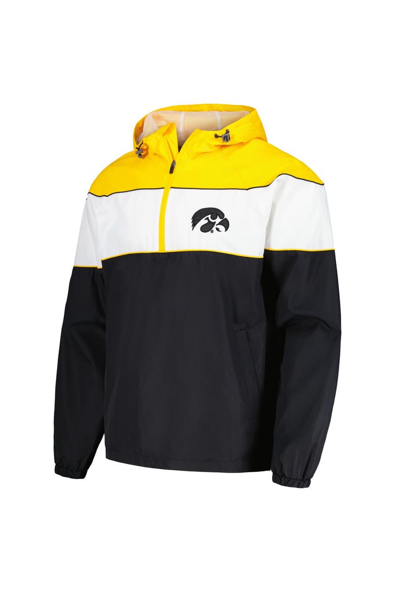 Men's G-III Sports by Carl Banks Black Iowa Hawkeyes Center Line Half-Zip Raglan Hoodie Jacket, Alternate, color, Black