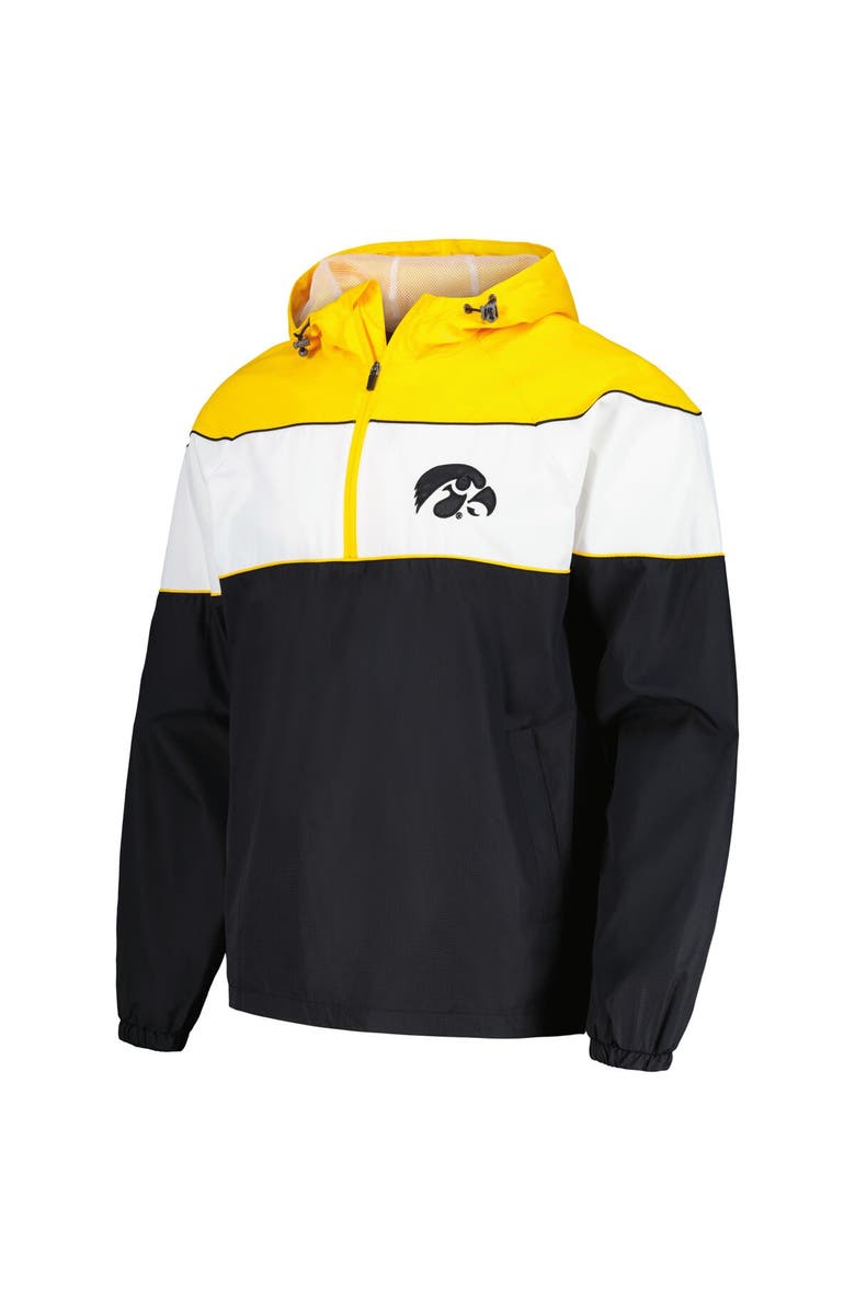 G-III SPORTS BY CARL BANKS Men's G-III Sports by Carl Banks Black Iowa Hawkeyes Center Line Half-Zip Raglan Hoodie Jacket, Alternate, color, Black
