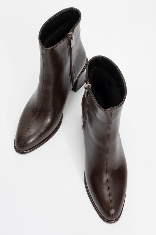 Prologue Shoes Maura Block Heel Boot In Brown