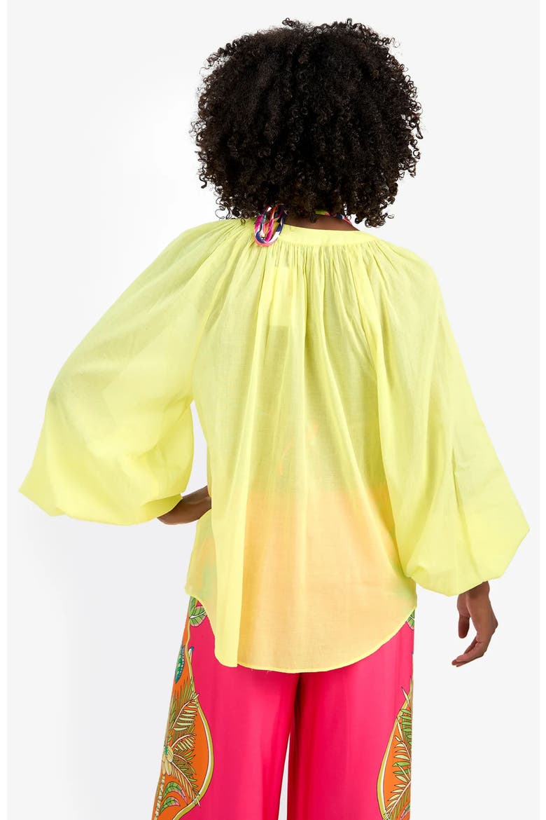 Norry Long-Sleeve Printed Cotton Top, Alternate, color, Citrus