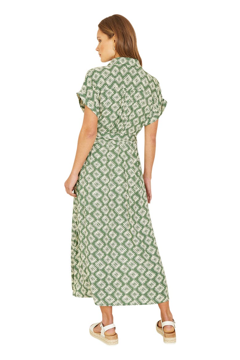 Belted Midi Shirt Dress, Alternate, color, Green