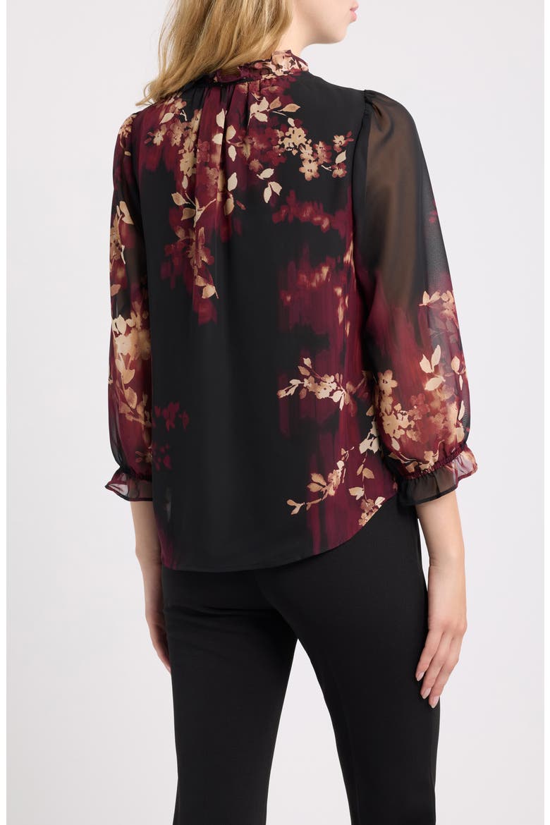 Floral Print Georgette Top, Alternate, color, ANNE BLACK MULTI