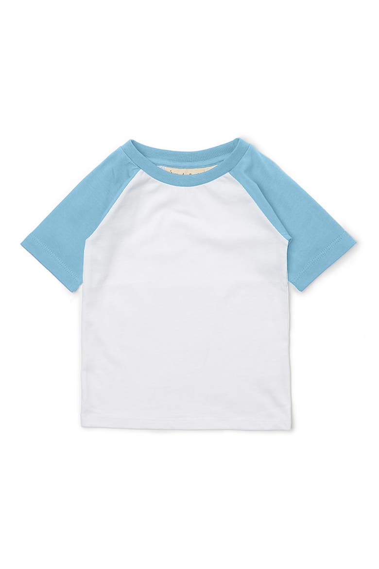 Kids' Colorblock Raglan Sleeve Cotton Baseball T-Shirt, Main, color, BLUE