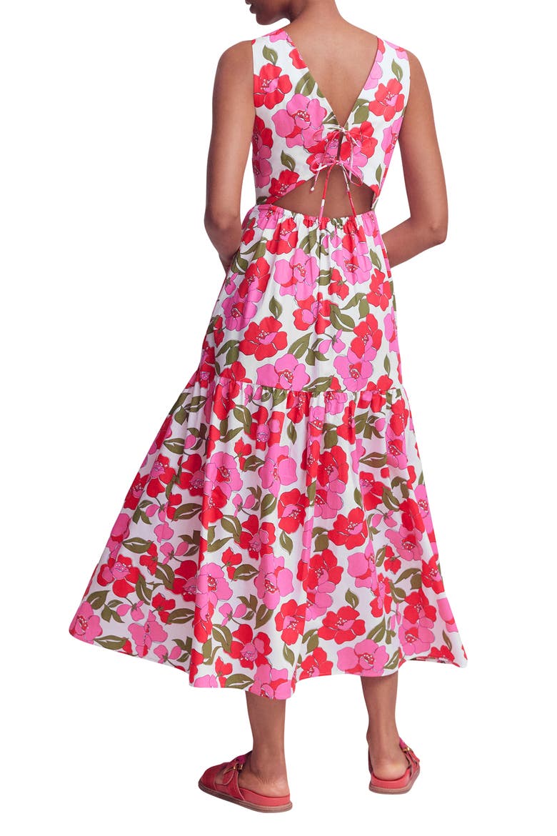 Floral Print Poplin Midi Dress, Alternate, color, PINK RADIANT BLOOM