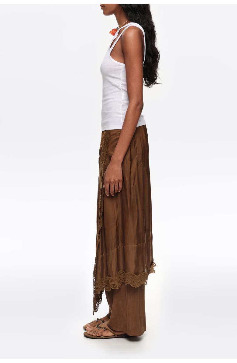 Bimba y Lola Textured Straight Skort, Alternate, color, Brown