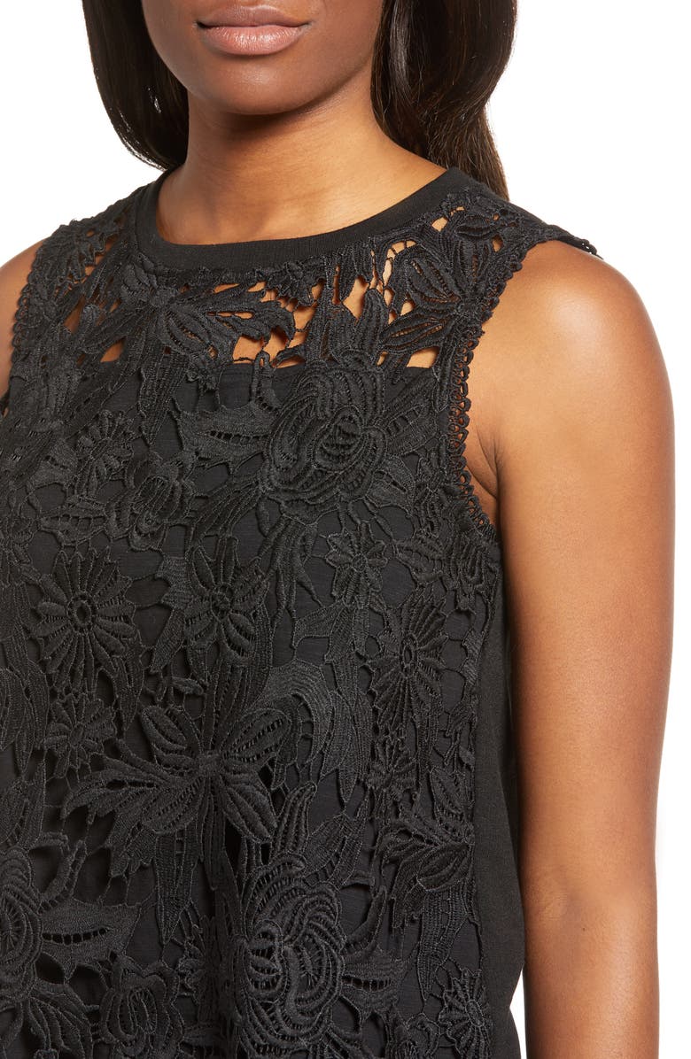 Everleigh Lace Front Sleeveless Top, Alternate, color, 