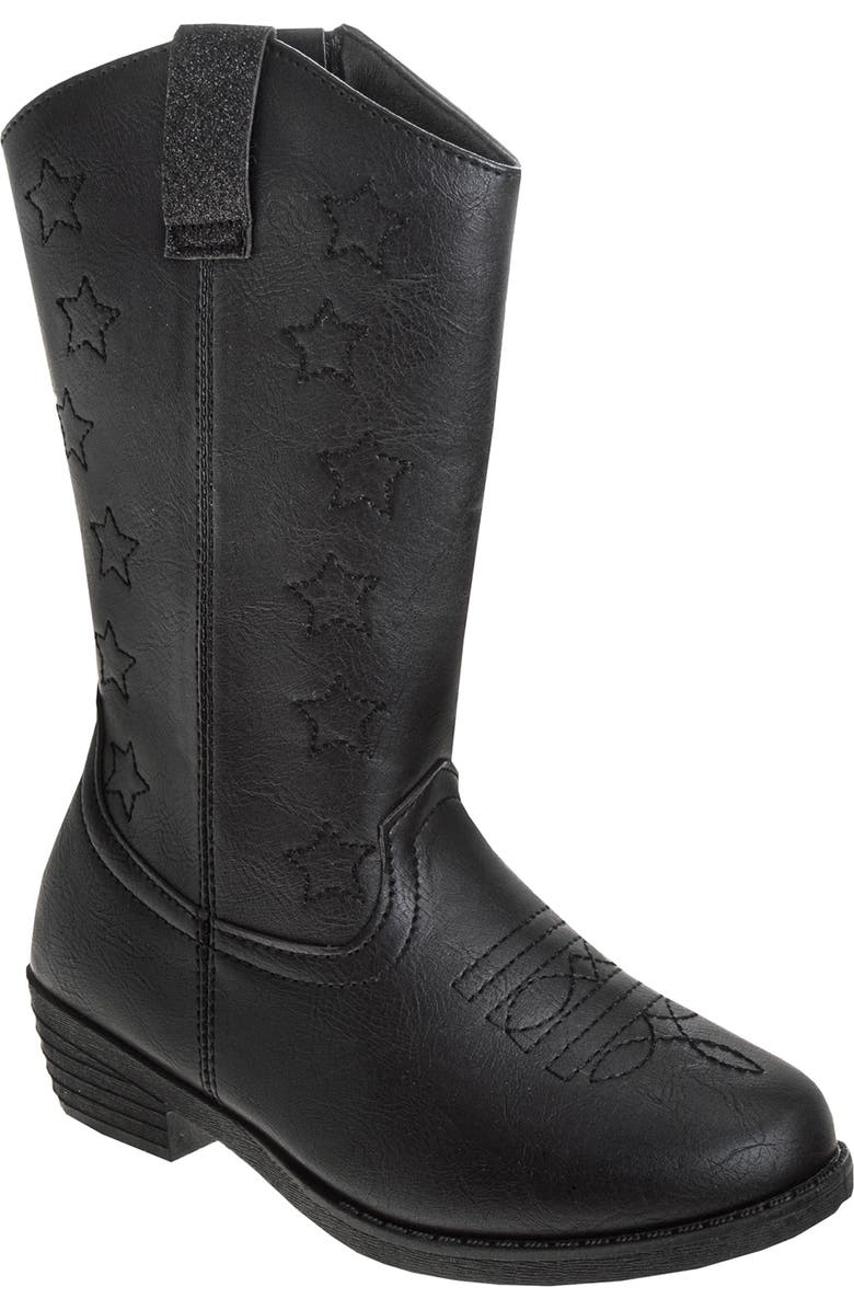 Kensie Girl Cowgirl Western Boots., Main, color, Black