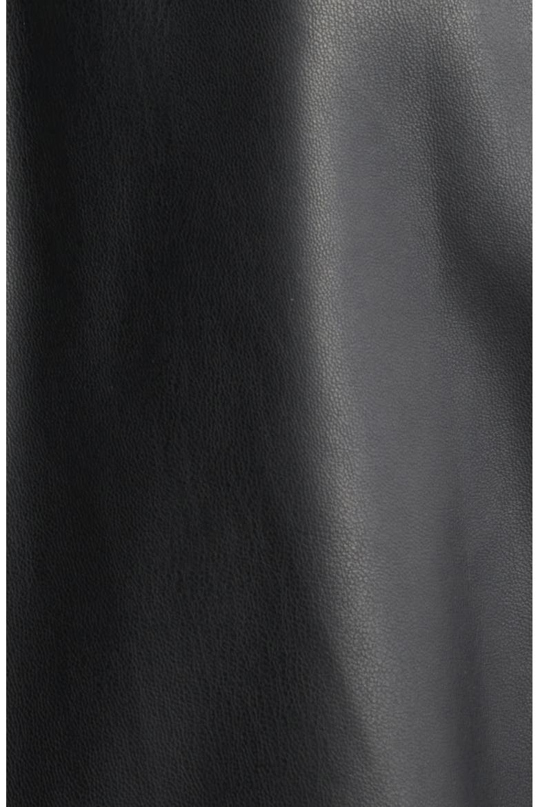 Faux Leather Swing Jacket, Alternate, color, BLACK/ BLACK