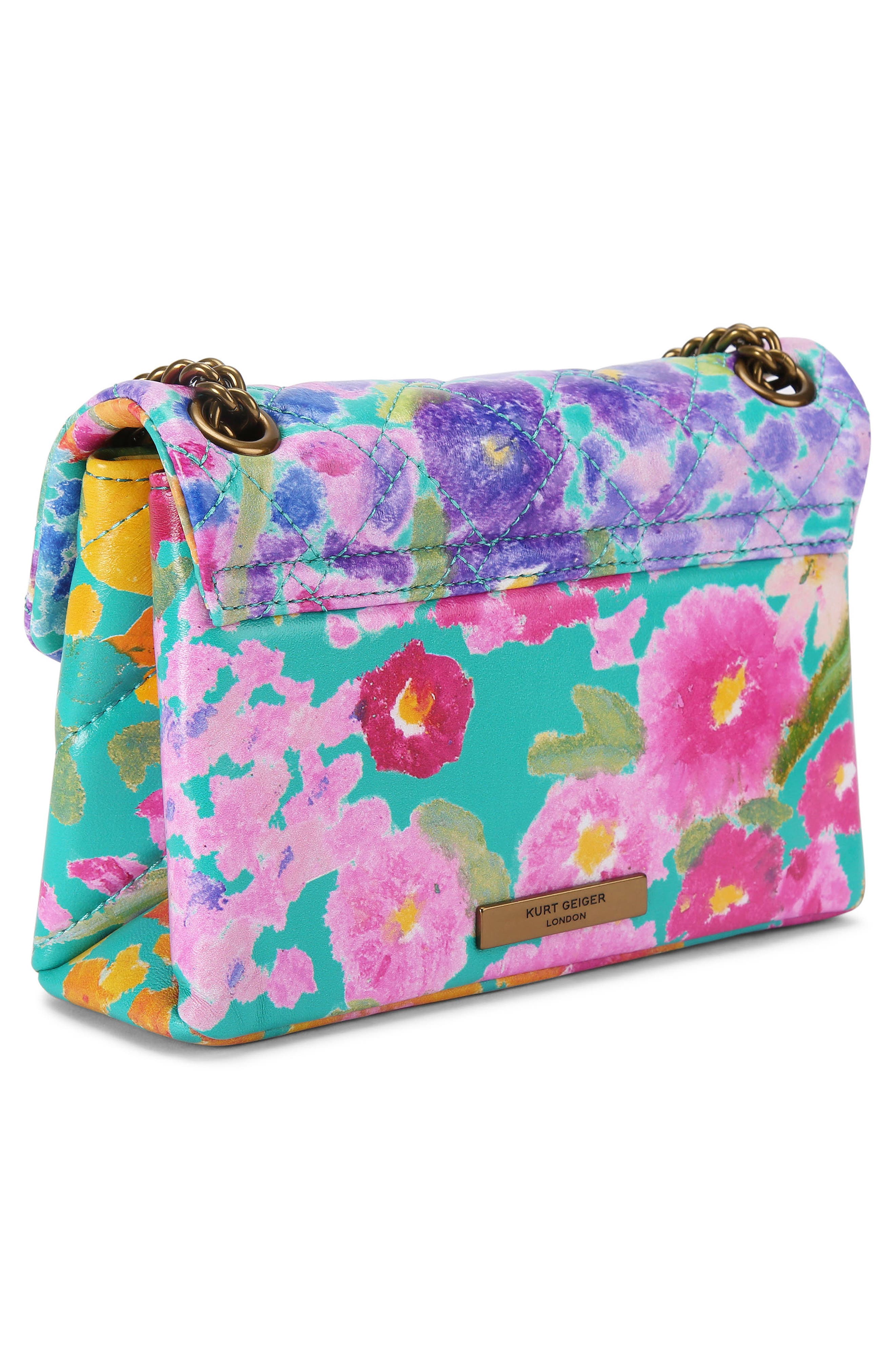 Kurt Geiger London Mini Kensington Quilted Crossbody Bag, Alternate, color, Turq Other