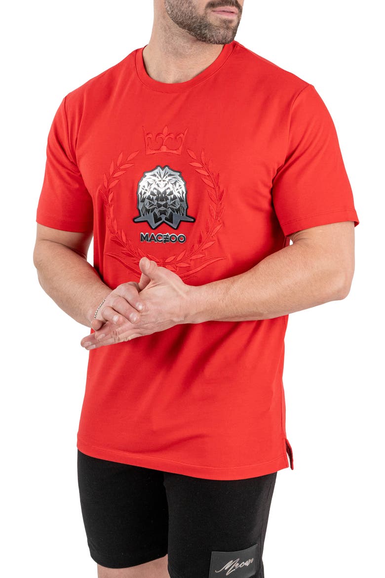 Lion Crown Cotton Graphic T-Shirt, Alternate, color, RED