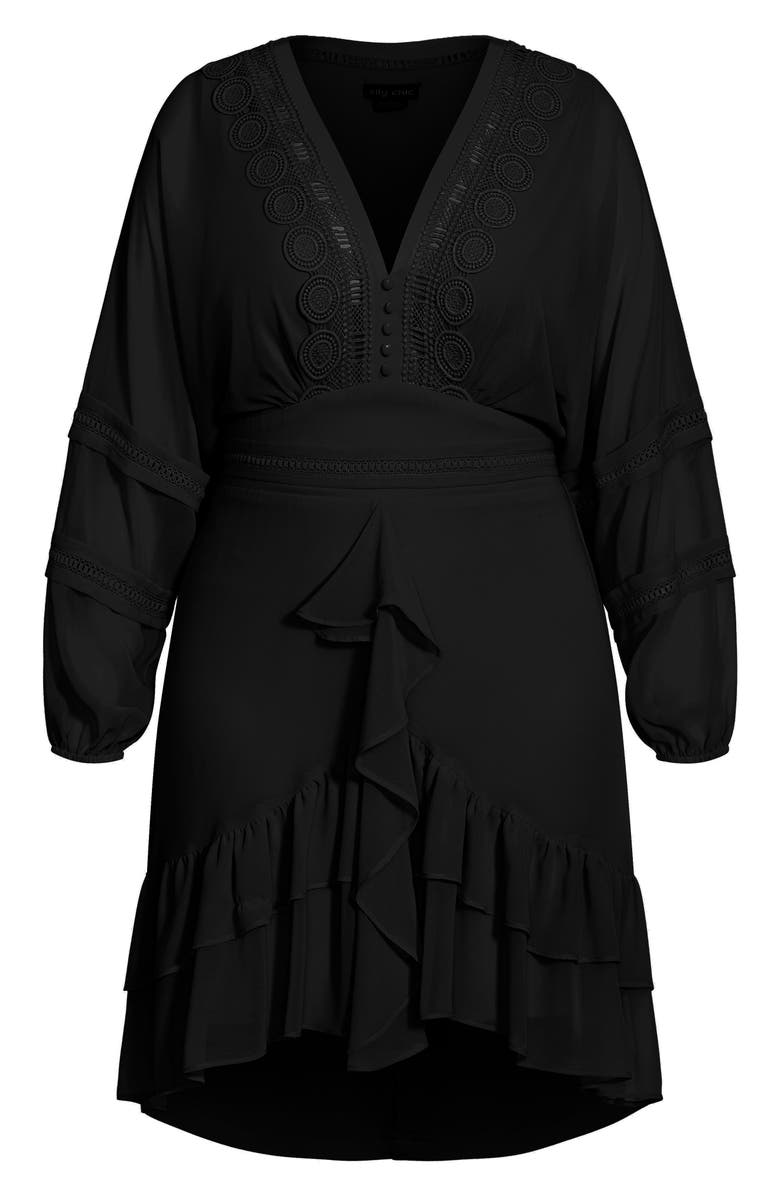 City Chic Sweetheart Long Sleeve Dress, Alternate, color, 