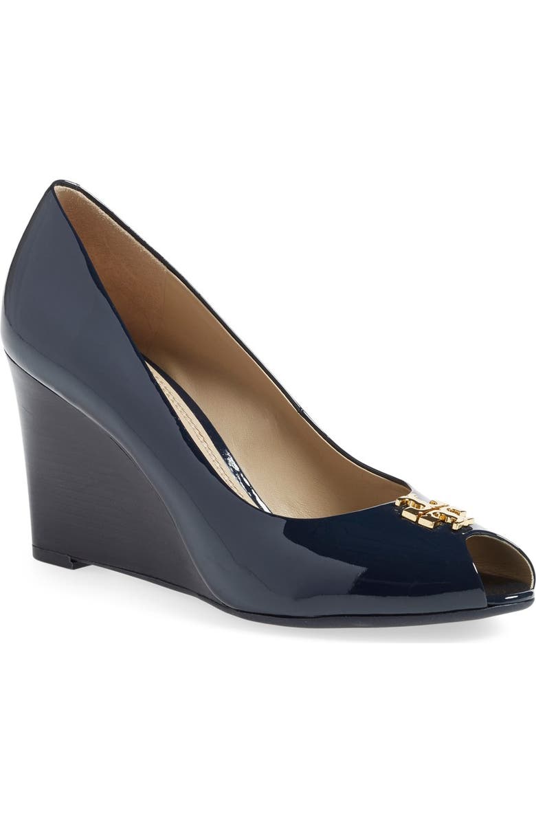 Tory Burch 'Jade' Peep Toe Wedge, Main, color,