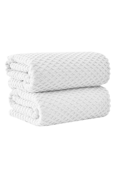 Diamond Waffle Textured 2-Piece Bath Sheet Set