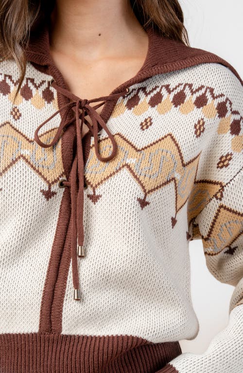 Beivy Geometric Tie Sweater In Multi