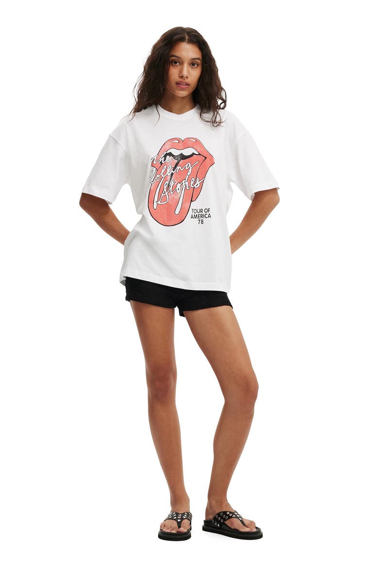 The Lcn Music Boxy Graphic Tee, Alternate, color, Rolling Stones America 78
