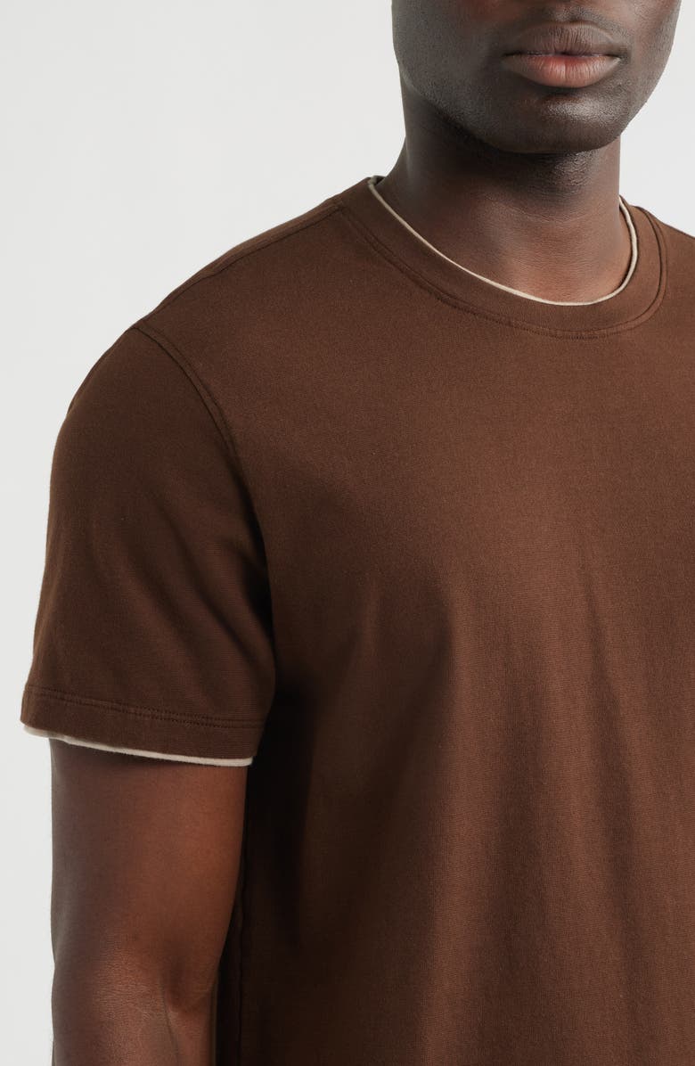 AG Como Double Layer Crewneck T-Shirt, Alternate, color, Oak Barrel/Dry Dust
