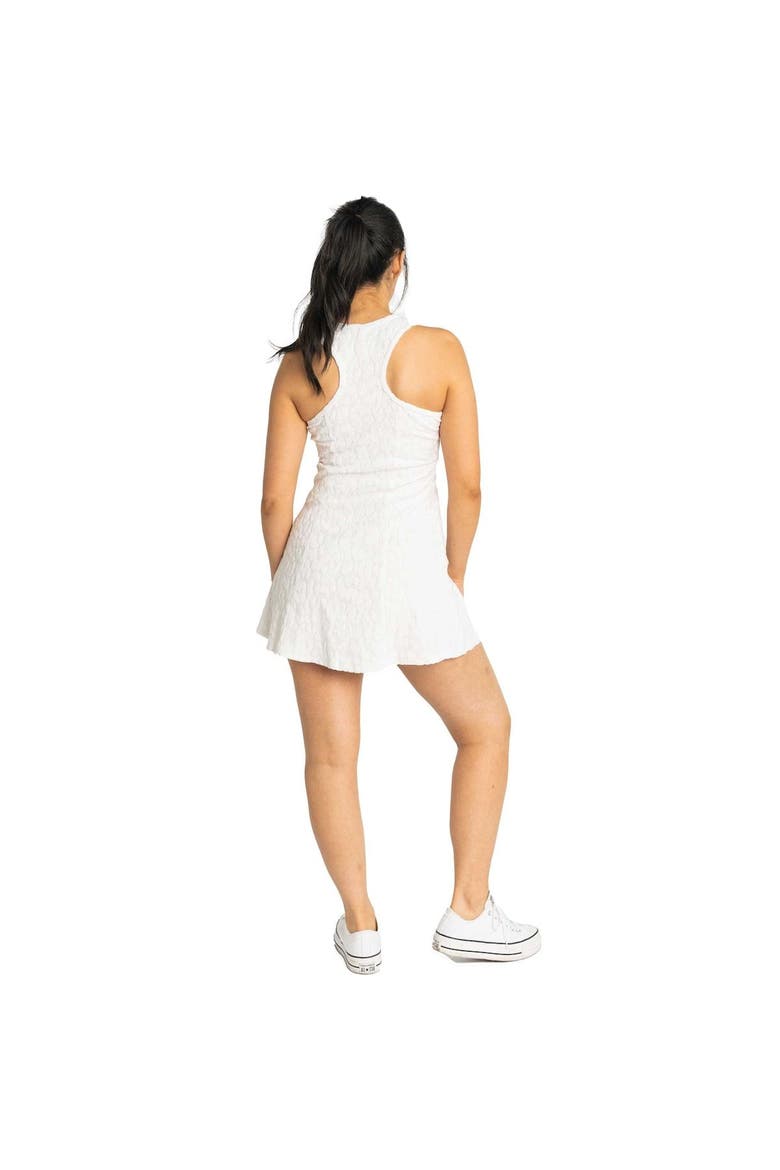 Women's Lusso White Los Angeles Dodgers Tess Cheetah V-Neck Racerback Dress, Alternate, color, White