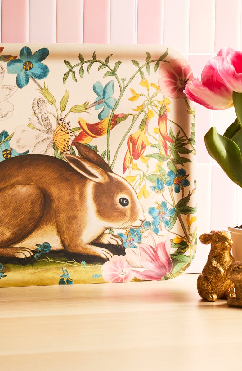 Caskata Bunny Maximus Large Rectangular Birchwood Tray - Wood & Melamine, Alternate, color, Bunny Maximus Tray