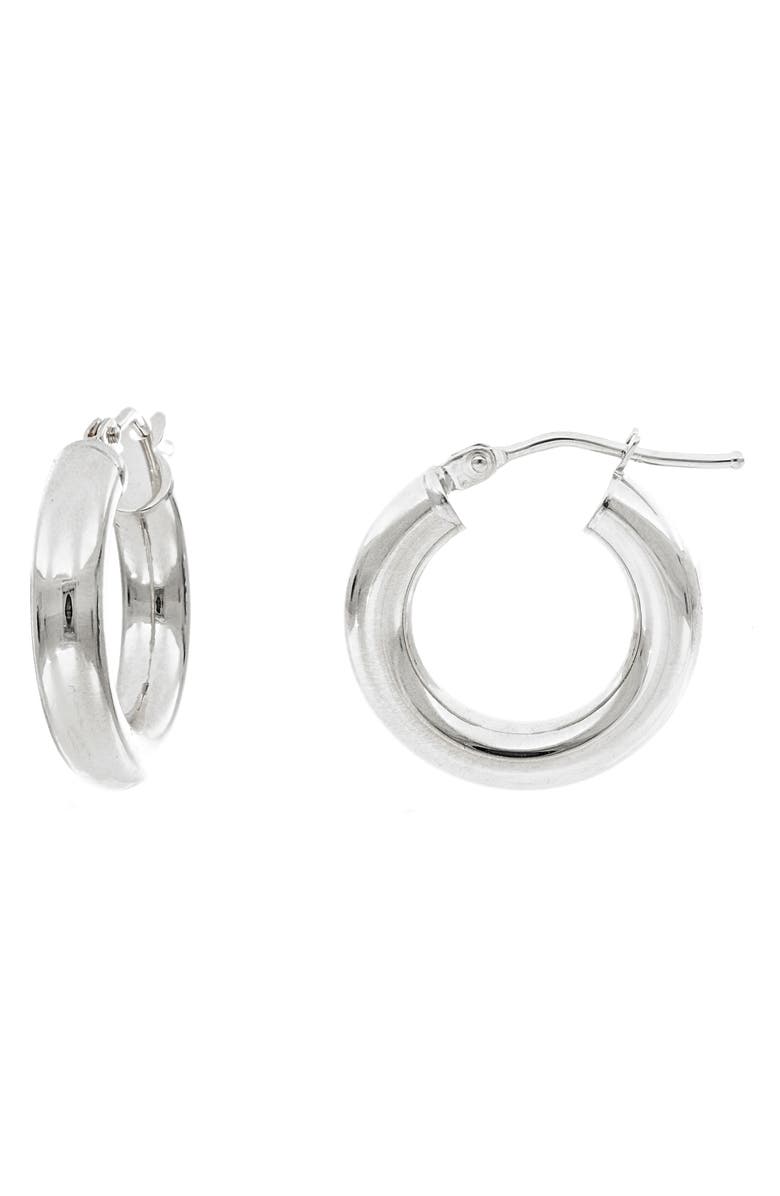 Bony Levy Essentials 14K Gold Smooth Hoop Earrings, Main, color, White Gold