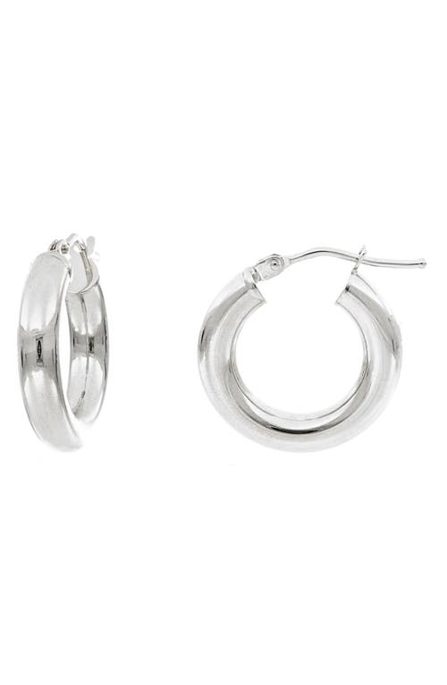 Bony Levy Essentials 14K Gold Smooth Hoop Earrings in White Gold 