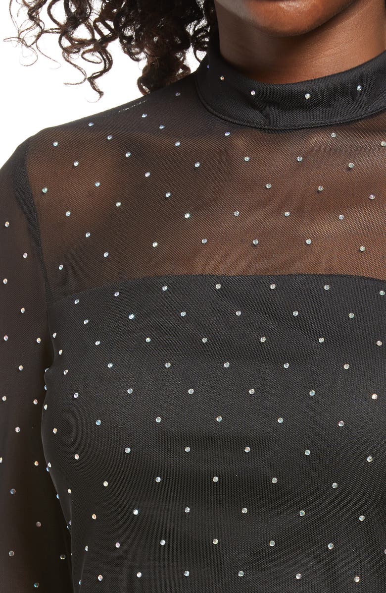 Jump Apparel Rhinestone Studded Body-Con Minidress, Alternate, color, 