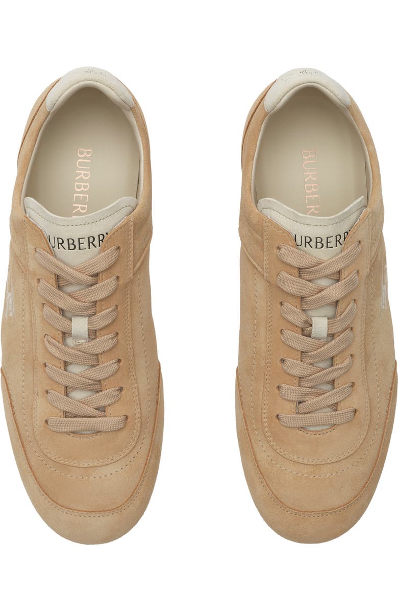Burberry Suede Knight Runner Sneakers, Alternate, color, Flax/Dove Beige