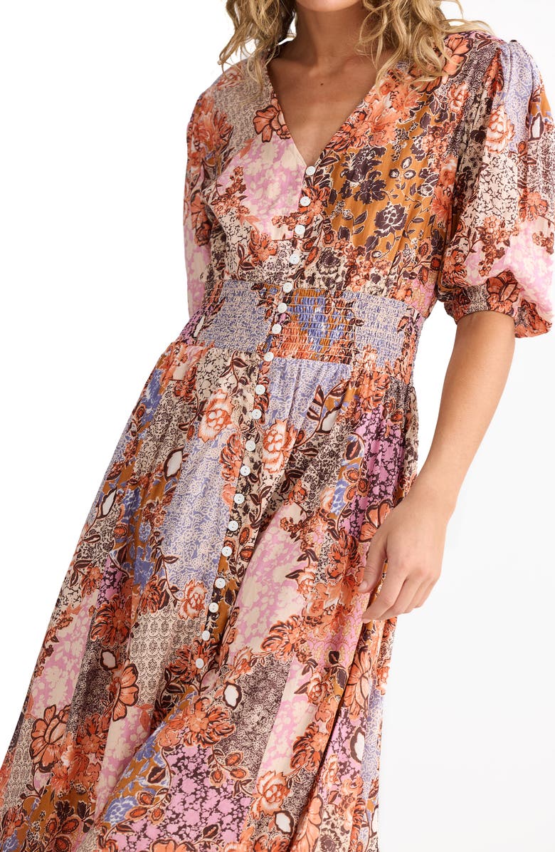 Talisman the Label Halo Floral Patchwork Maxi Dress, Alternate, color, Dream Weaver