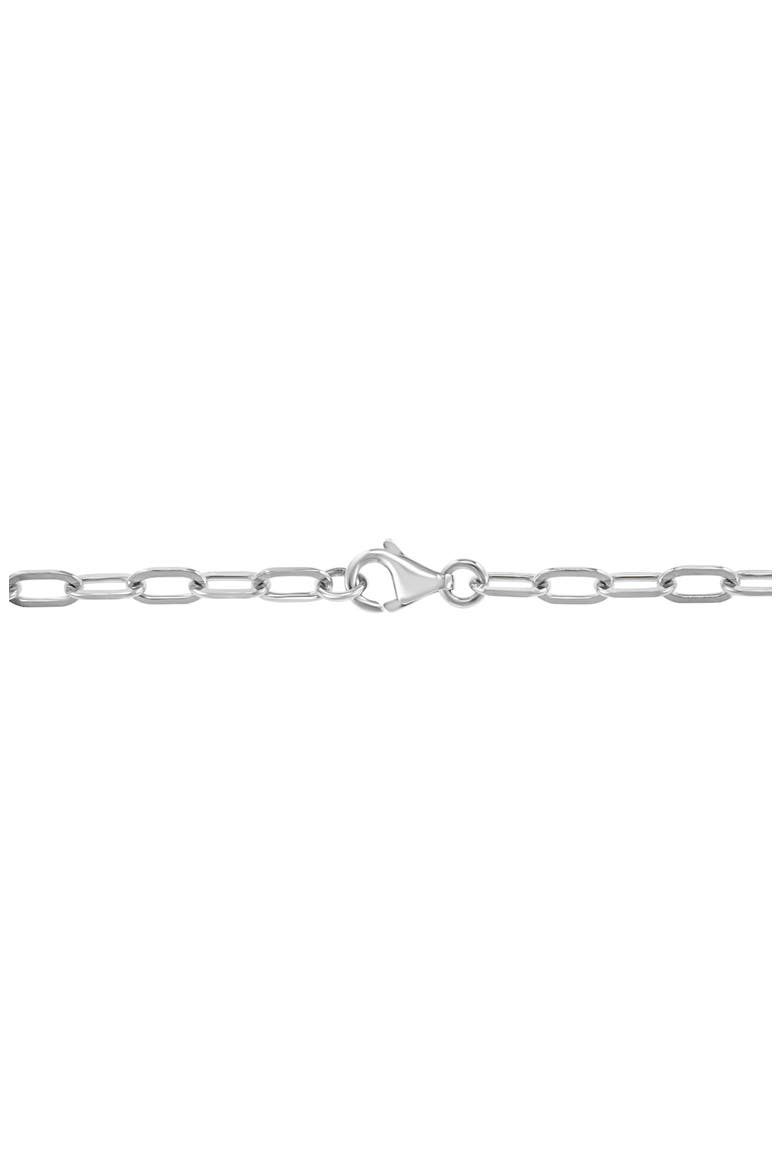 Sterling Silver Diamond Padlock Pendant Necklace - 0.14 ctw, Alternate, color, SILVER