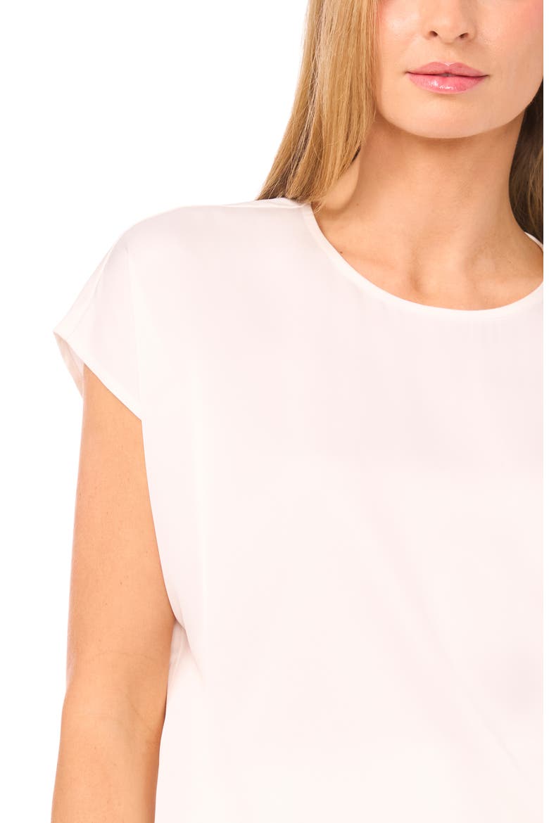 Print Cap Sleeve Blouse, Alternate, color, NEW IVORY