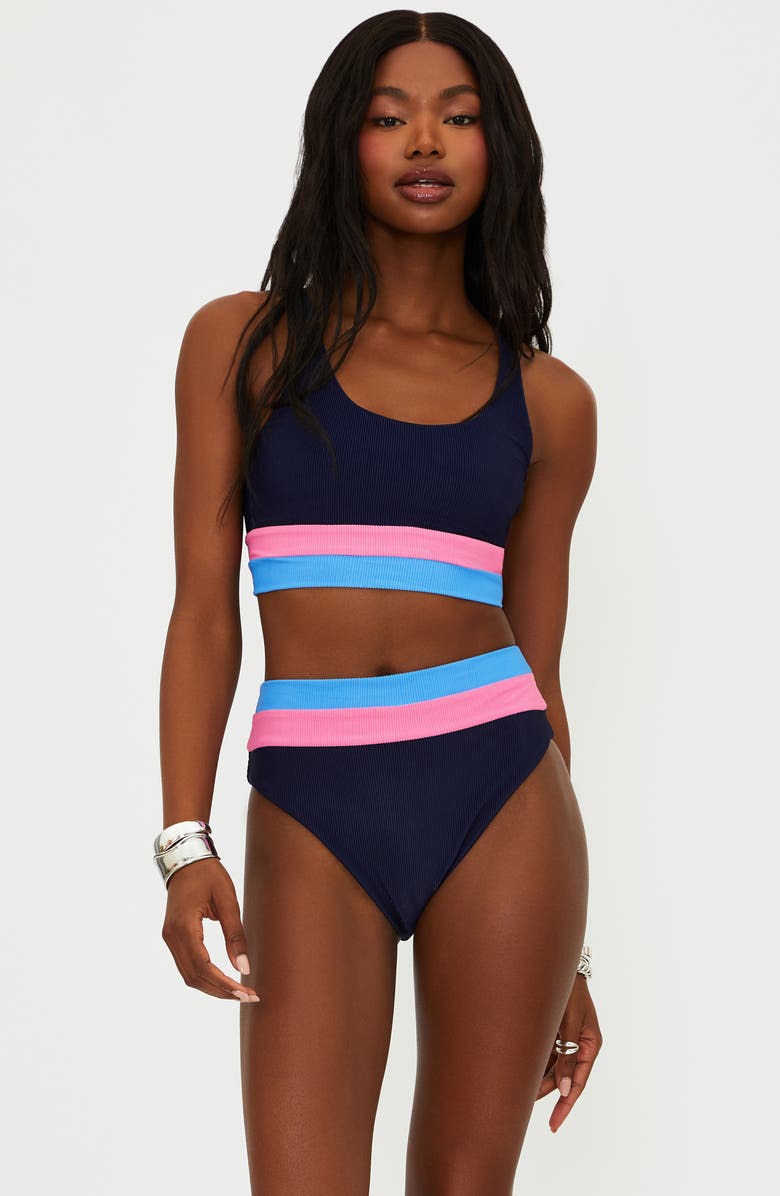 Beach Riot Mackenzie Colorblock Bikini Top, Alternate, color, Paradise