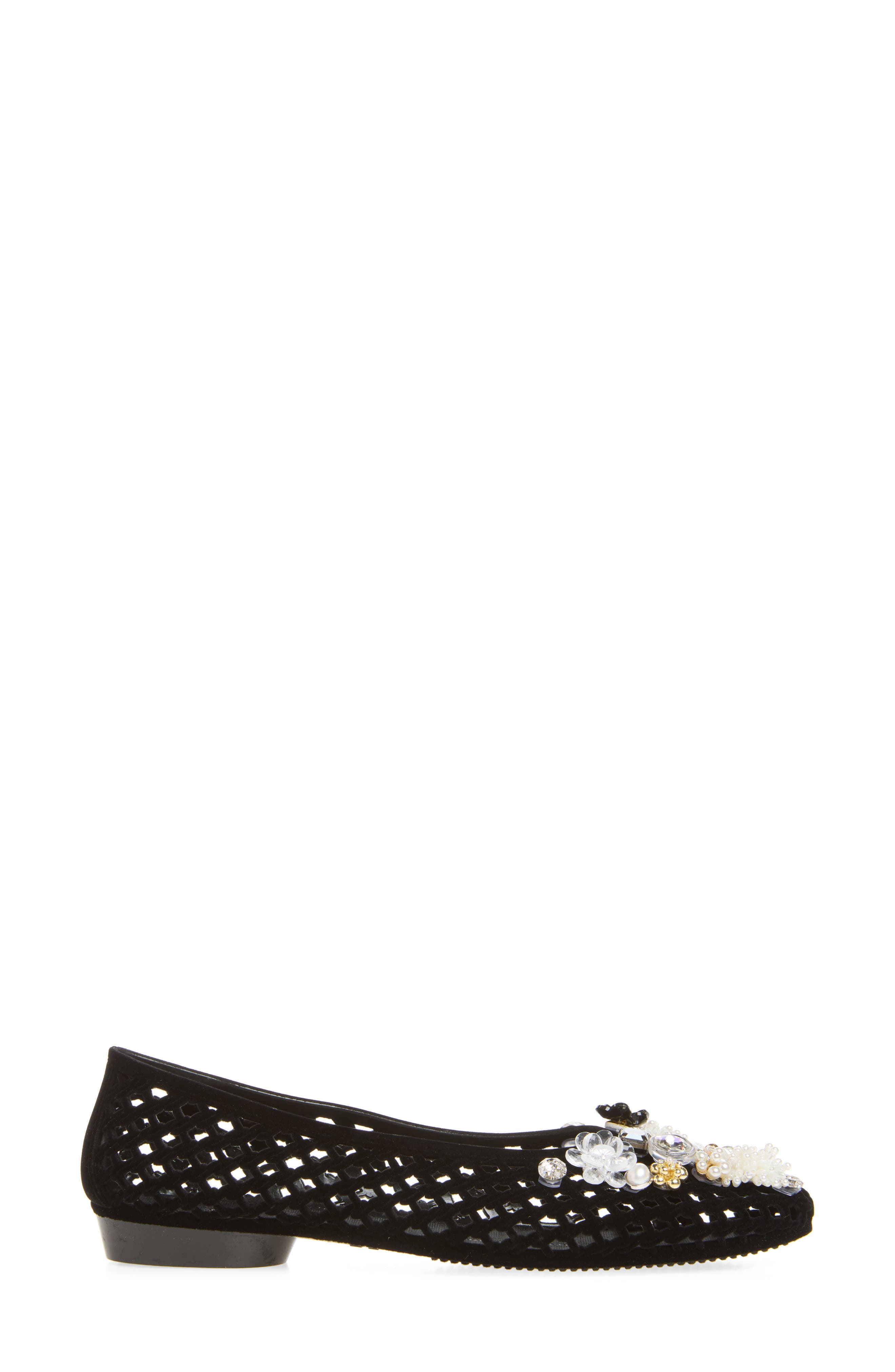 Veil Jelly Ballet Flat, Alternate, color, BLACK