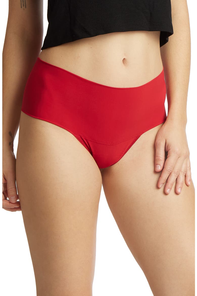 Breathe High Waist Thong, Alternate, color, CHERRYADE RED