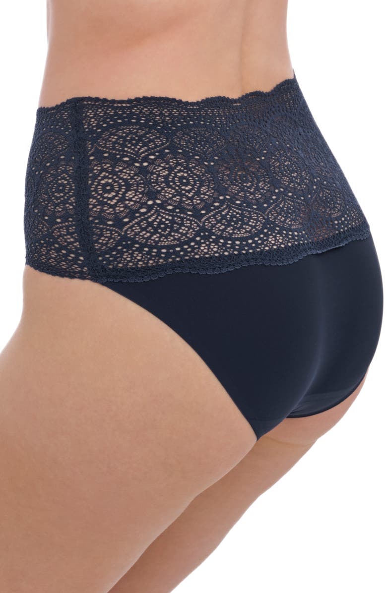 Fantasie Invisible Stretch Lace Briefs, Alternate, color, Navy