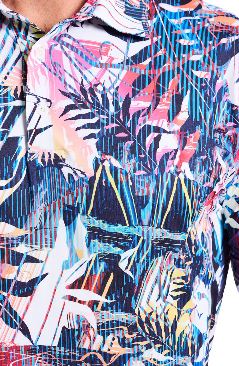 Robert Graham Palm Dreams Performance Golf Polo, Alternate, color, Blue Multi