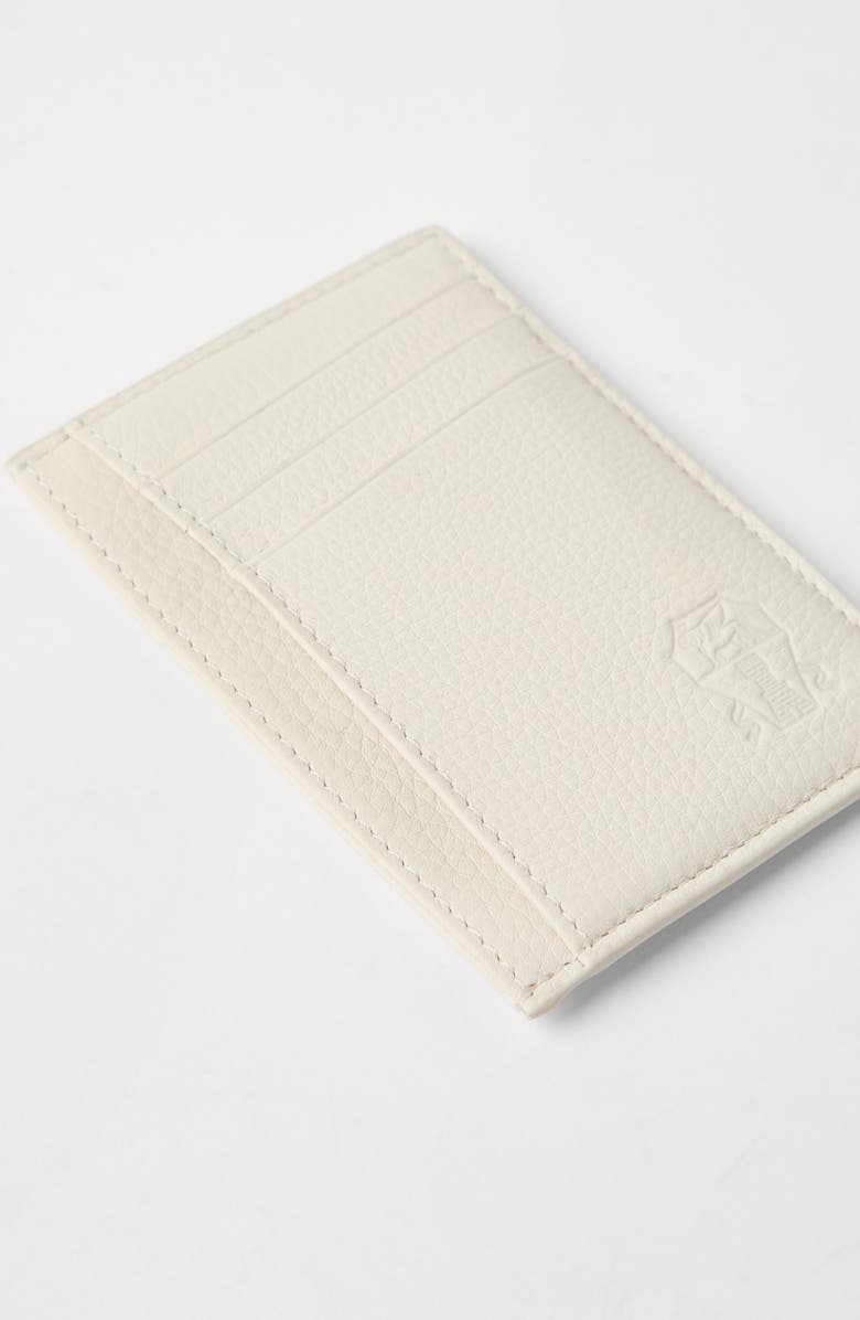 Brunello Cucinelli Calfskin card case, Alternate, color, Ivory