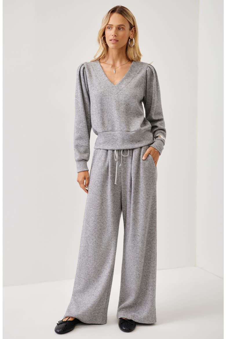 Cambria Pleated Sleeve Top, Alternate, color, GRAY