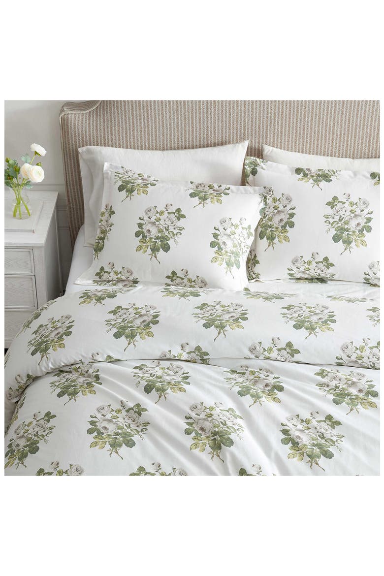 Eloise Floral Cotton Sateen Comforter, Alternate, color, MOONLIGHT GREY