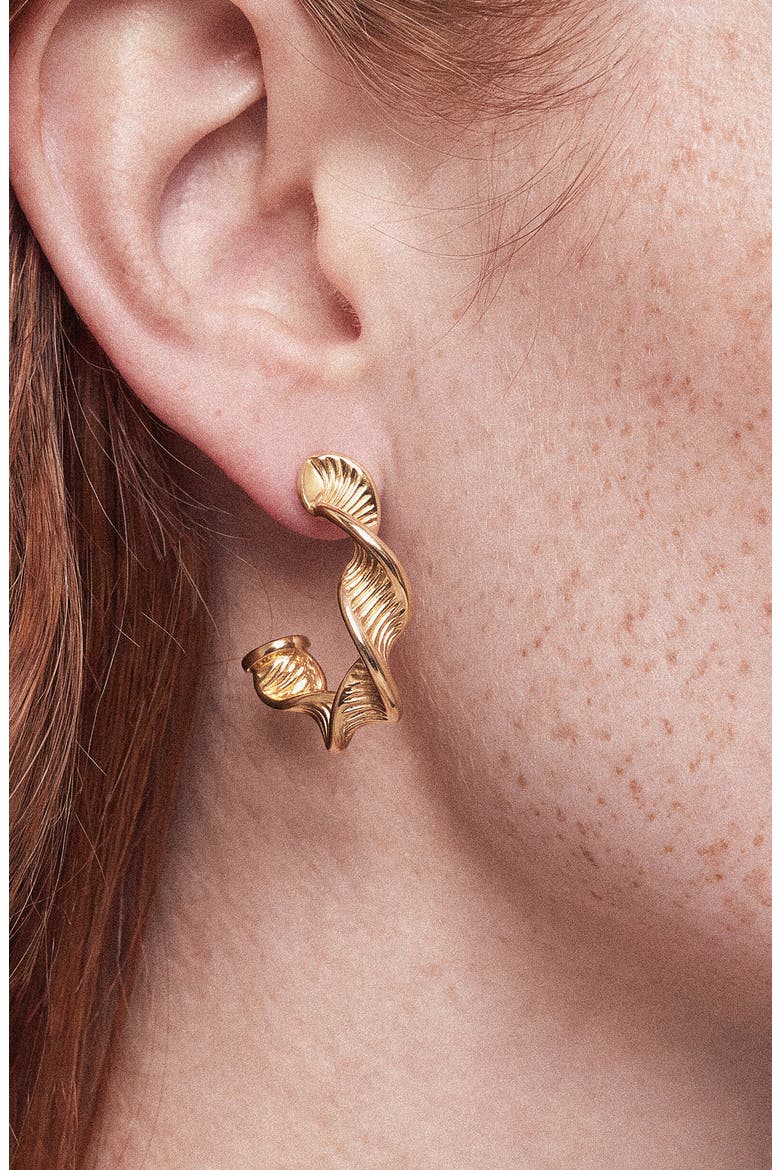 Braided Hoop Earrings, Alternate, color, GOLD