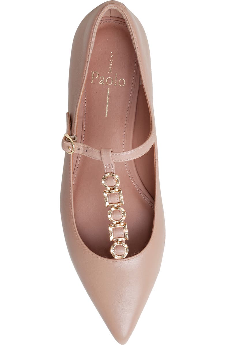 Linea Paolo Corinne Pointed Toe T-Strap Flat, Alternate, color, Blush