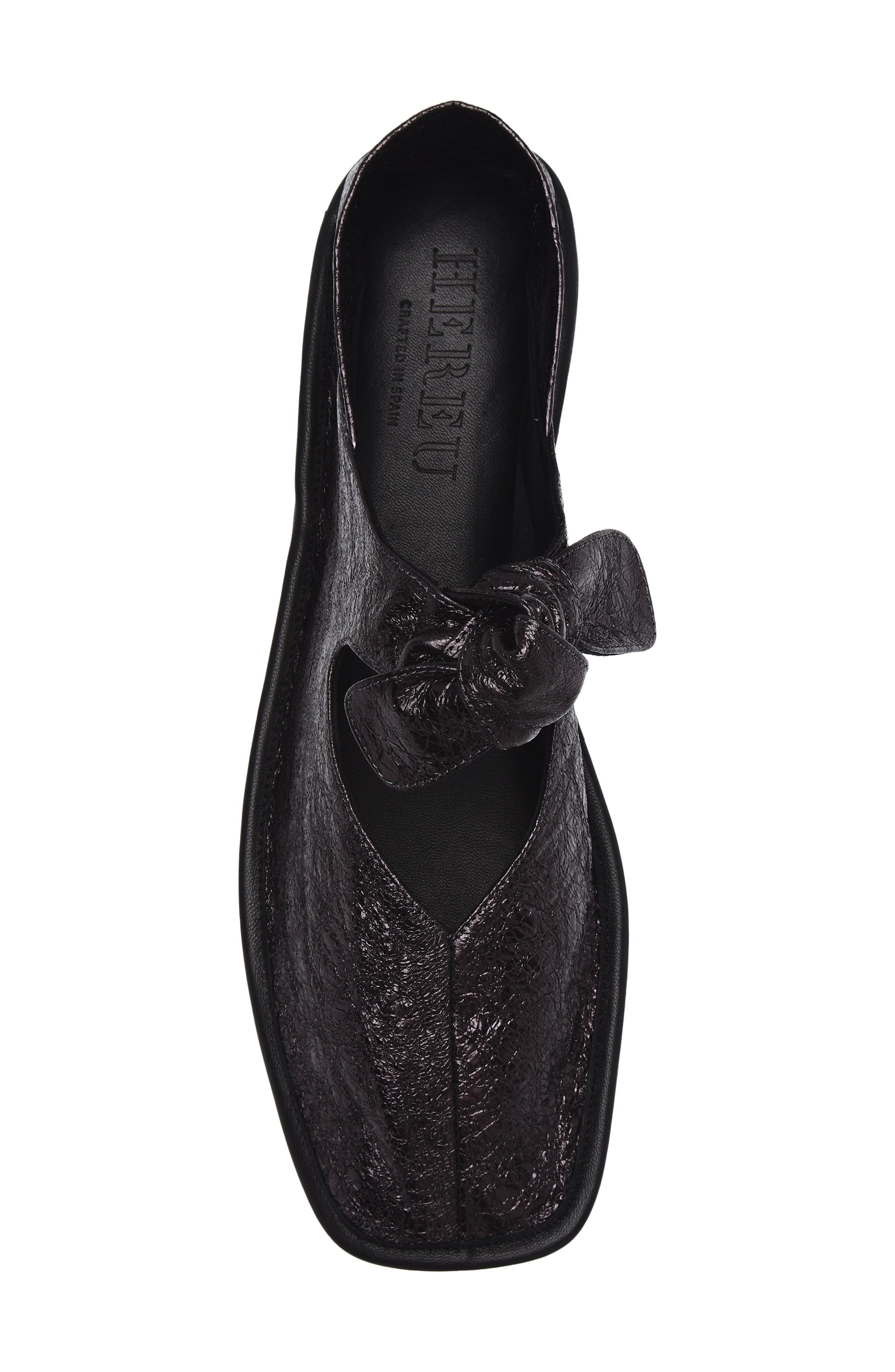 HEREU Llasada Crinkled Square Toe Flat, Alternate, color, Pewter