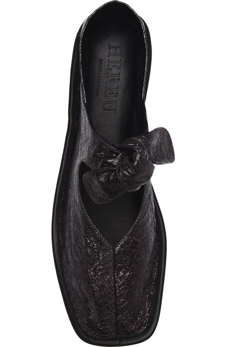 HEREU Llasada Crinkled Square Toe Flat, Alternate, color, Pewter