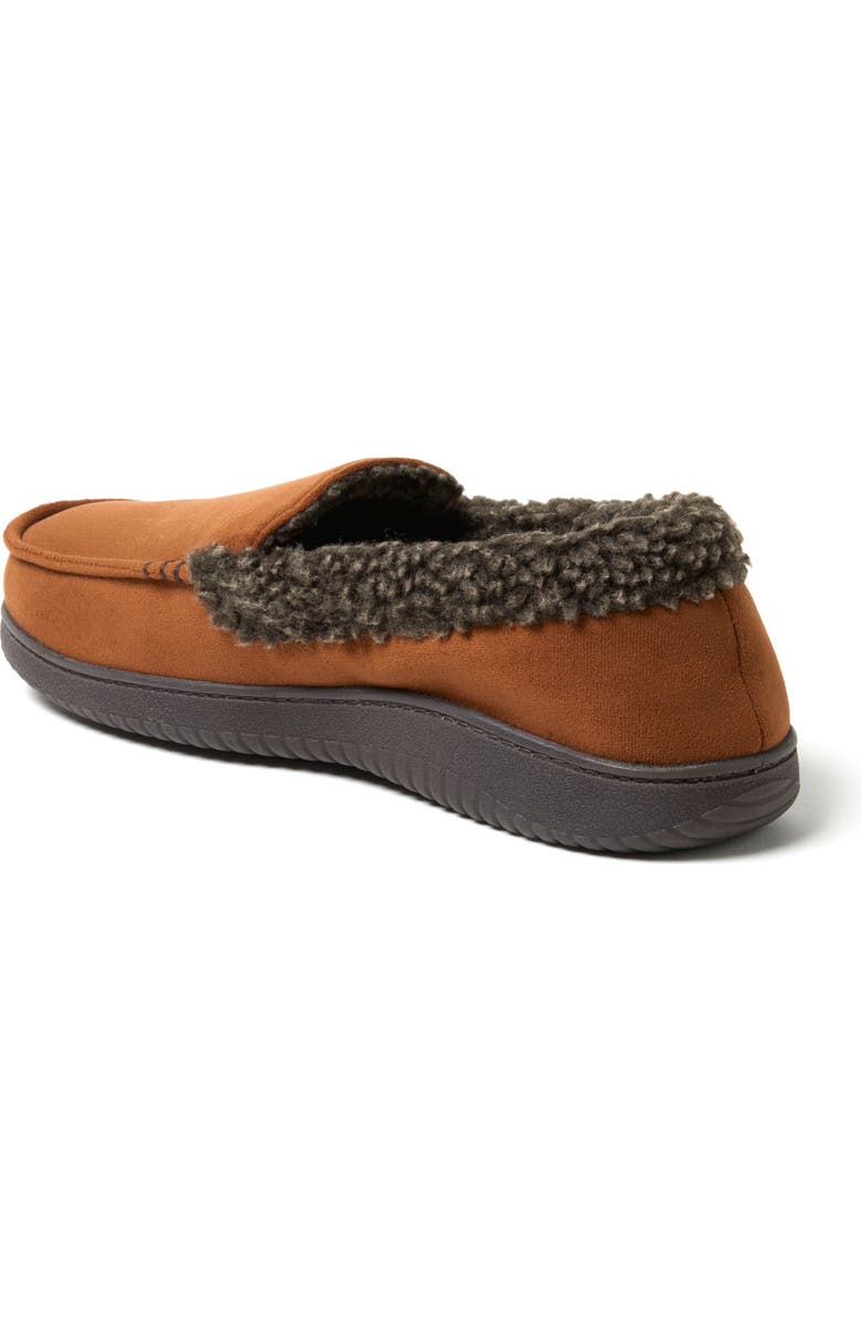 DEARFOAMS Alexander Microsuede Moccasin Slipper, Alternate, color, Chestnut