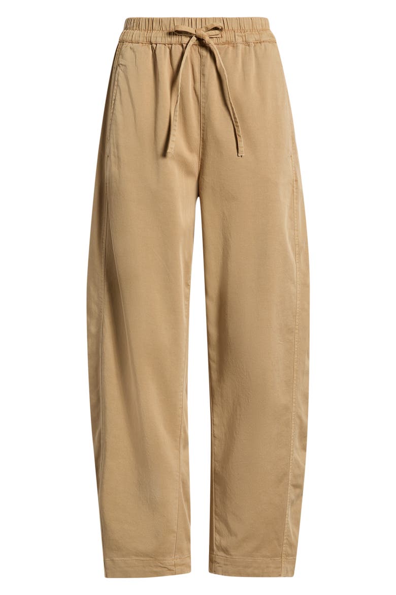 Pull On Barrel Leg Ankle Pants, Alternate, color, TAN TANNIN