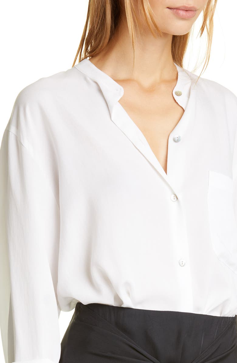 Vince Relaxed Band Collar Blouse, Alternate, color, 