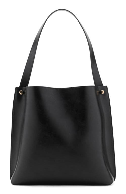 Mango Faux Leather Tote In Black
