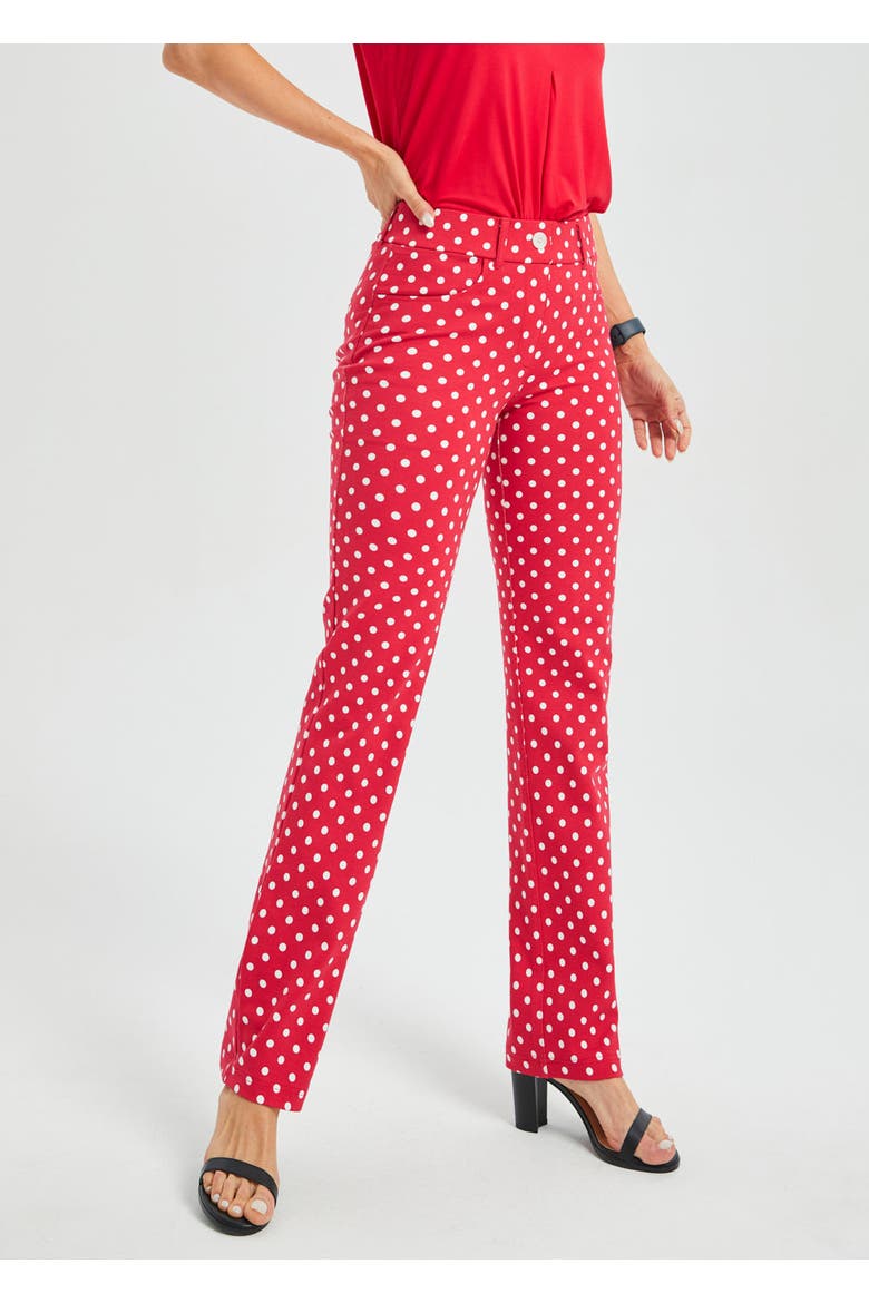 7 Pocket DPYP Dress Pant Yoga Pants Straight Leg, Alternate, color, Red White Dot