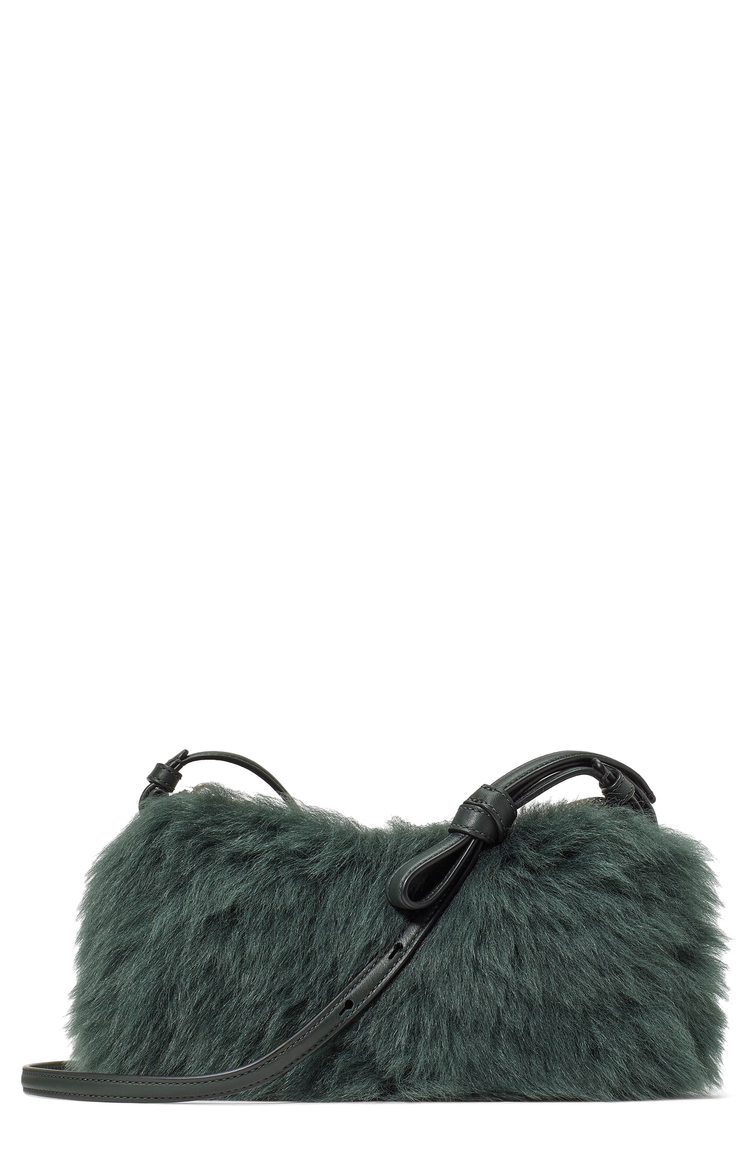 Kate Spade New York loop genuine shearling crossbody bag, Main, color, 
